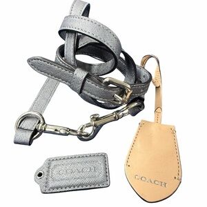 Coach Silver and Tan Leather crossbody replacment strap, fob f peyton bag F25671
